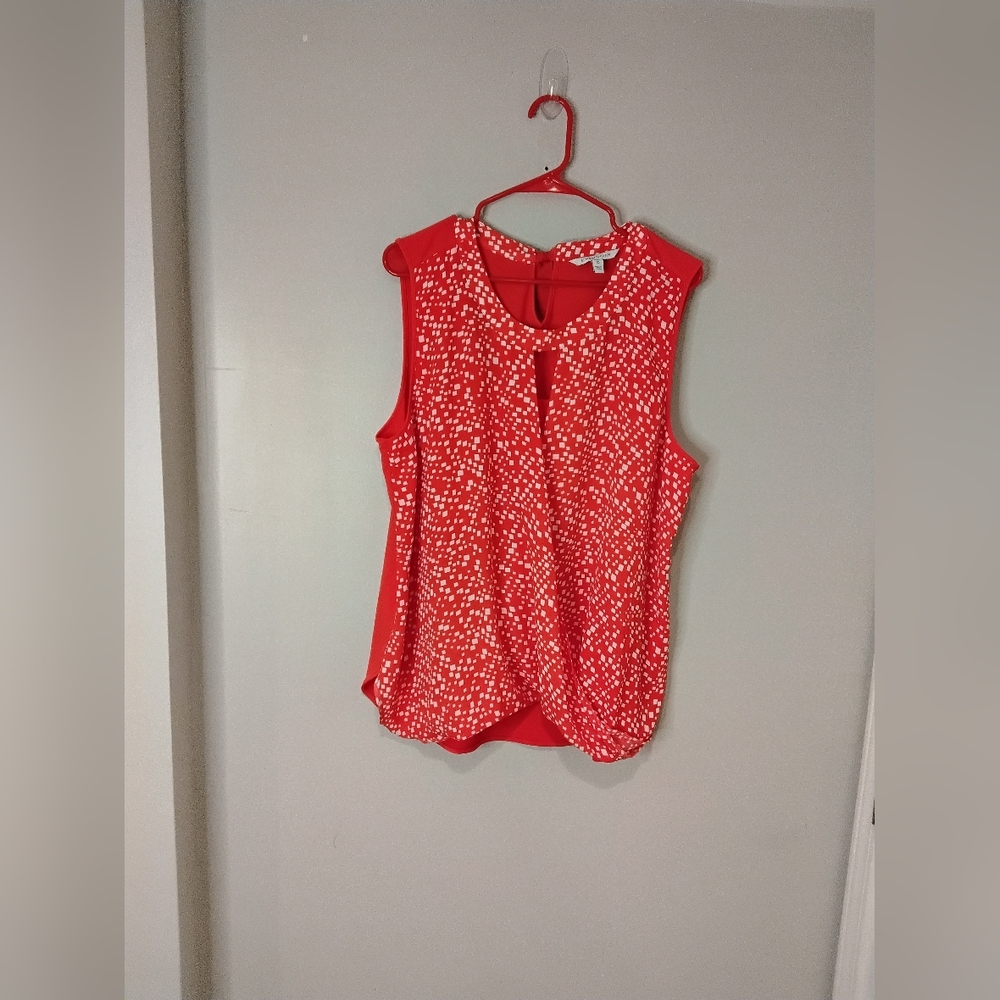 41 Hawthorn Clearwater Blouse in the Color Orange- white